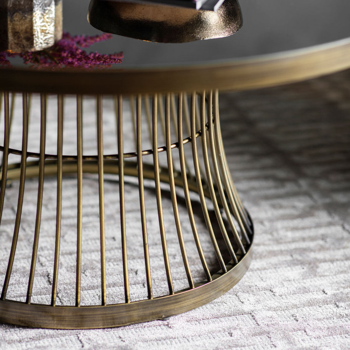 Gallery Chester Glass Top Coffee Table in Bronze